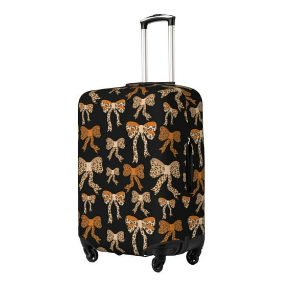 Fotbe Ribbon bows with leopard Luggage Cover Protector, Suitcase Protector,Scratch and Dirt Resistant, Fits 18-32 Inch Luggage-Large