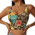 thumbnail image 1 of Fotbe Robot and Monsters Pattern Womens' Sports Bra Longline Wirefree Padded with Medium Support Sports Moisture-Wicking Workou Vest,Tank Top-Medium, 1 of 7