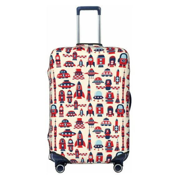 Fotbe Rocket Pattern Luggage Cover Protector,Suitcase Protector,Scratch and Dirt Resistant,Fits 18-32 Inch Luggage-X-Large