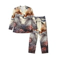 thumbnail image 1 of Fotbe Romantic Flower Fox Pattern Long Sleeve Pajama Set for Men,Sleepwear Set,2-piece Loungewear Set,Soft PJs Comfy Nightwear with Pockets-Medium, 1 of 7