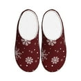 thumbnail image 1 of Fotbe Romantic white snowflakes Pattern Women's Fuzzy Curly Fur Memory Foam Loafer Slippers Indoor Outdoor Slippers Winter Home Shoes-46/47, 1 of 7