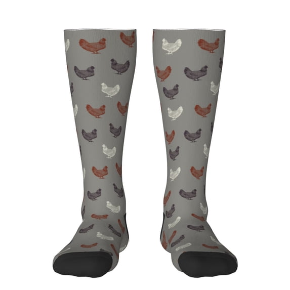 Fotbe Rooster print Women's Men's Novelty Crew Socks Cotton Socks Knee High Socks for Walking,Running,Nurses,Pregnancy