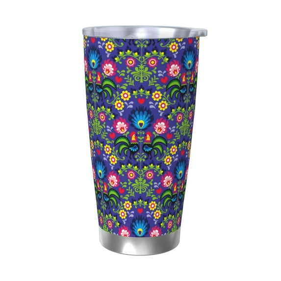 Fotbe Roosters 1 Pattern 20 oz Tumbler Stainless Steel Vacuum Insulated Coffee Ice Cup Double Wall Travel Flask Leak-proof Coffee Cup-Without Straw