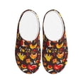 thumbnail image 1 of Fotbe Roosters Pattern Women's Fuzzy Curly Fur Memory Foam Loafer Slippers Indoor Outdoor Slippers Winter Home Shoes-35/36, 1 of 7