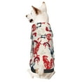 thumbnail image 1 of Fotbe Roosters Print Small Dog Sweater Hoodies Pet Grey Hooded Soft Fleece Sweatshirts with Pocket Fall Winter Puppy Cat Sweaters Warm Clothes-Small, 1 of 7
