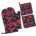 thumbnail image 1 of Fotbe Rose Flower for 4Pcs Oven Mitts and Pot Holders, 500℉ Heat Resistant Oven Mitts , Non-Slip Silicone Surface Safe for Baking, Cooking, BBQ, 1 of 6