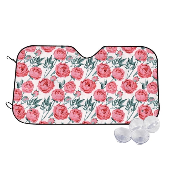 Fotbe Rose Flowers Car Windshield Sunshade | Sun Visor Protector Front Window Shade, Keeps Out UV Rays, Keeps Your Vehicle Cool-Small