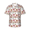 thumbnail image 1 of Fotbe Rose Flowers Hawaiian Shirt for Men Unisex Summer Beach Casual Short Sleeve Cotton Linen Button Down Shirts-X-Large, 1 of 9