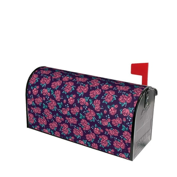 Fotbe Rose Flowers Mailbox Covers Post Letter Box Cover Garden Decor Standard Size-25.5x21 in