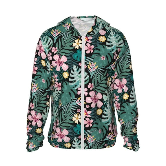 Fotbe Rose Flowers Men's Women's UPF 50+ Sun Protection Jacket Hooded Cooling Shirt with Pockets Hiking Outdoor Performance-XX-Large
