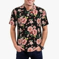 thumbnail image 1 of Fotbe Rose Flowers Pattern Men’s Golf Polo Shirt – Breathable Performance Golf Shirt with Button-Down Collar-4X-Large, 1 of 6