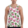 thumbnail image 1 of Fotbe Rose Flowers Pattern Men's Quick Dry Workout Tank Top Gym Muscle Tee Fitness Bodybuilding Sleeveless T Shirt Breathable Workout Shirt-X-Large, 1 of 9