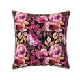 thumbnail image 1 of Fotbe Rose Flowers Pattern Velvet Decorative Throw Pillow Covers with Elegant Piping, Soft Plush Cushion Cover for Sofa, Bed, Car, Office-20"x20", 1 of 8