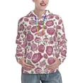 thumbnail image 1 of Fotbe Rose Flowers Pattern Womens Long Sleeve Hoodie, Pullover Hooded Sweatshirt, Kangaroo Pocket Hoodie with Eye-catching Drawstrings-Large, 1 of 7