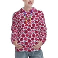 thumbnail image 1 of Fotbe Rose Flowers Pattern Womens Long Sleeve Hoodie, Pullover Hooded Sweatshirt, Kangaroo Pocket Hoodie with Eye-catching Drawstrings-Large, 1 of 7