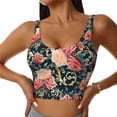thumbnail image 1 of Fotbe Rose Flowers Pattern Womens' Sports Bra Longline Wirefree Padded with Medium Support Sports Moisture-Wicking Workou Vest,Tank Top-Medium, 1 of 9