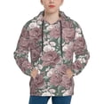 thumbnail image 1 of Fotbe Rose Flowers Pattern Youth Pullover Hooded Sweatshirt, Boys Hoodie, Kangaroo Pocket Hoodie for Kids Girls -Medium, 1 of 6