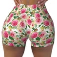 thumbnail image 1 of Fotbe Rose Flowers Seamless Shorts, Womens Workout Shorts High Waist Stretch Booty Short for Gym/Yoga/Running/Biking-Large, 1 of 1