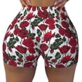 thumbnail image 1 of Fotbe Rose Flowers Seamless Shorts, Womens Workout Shorts High Waist Stretch Booty Short for Gym/Yoga/Running/Biking-Large, 1 of 9