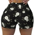 thumbnail image 1 of Fotbe Rose Flowers Seamless Shorts, Womens Workout Shorts High Waist Stretch Booty Short for Gym/Yoga/Running/Biking-Small, 1 of 9