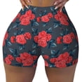 thumbnail image 1 of Fotbe Rose Flowers Seamless Shorts, Womens Workout Shorts High Waist Stretch Booty Short for Gym/Yoga/Running/Biking-, 1 of 9