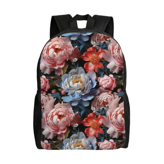 Fotbe Rose Flowers Travel Laptop Backpack, Business Slim Sturdy Laptops Backpack, Water Resistant College School Computer Bag Gift for Men & Women Fits 15.6 Inch Notebook