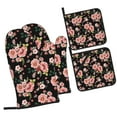 thumbnail image 1 of Fotbe Rose Flowers for 4Pcs Oven Mitts and Pot Holders, 500℉ Heat Resistant Oven Mitts , Non-Slip Silicone Surface Safe for Baking, Cooking, BBQ, 1 of 6