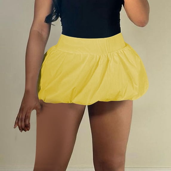 Ladies New Casual Solid Color All Skirt High Waist Short Skirt Ballet Skirts for Girls Ruched Skirts for Women Tennis Skirts for Girls Winter Skirt Mini Skirt Womens Midi Skirt Swimsuit Cover up Skirt