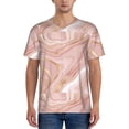thumbnail image 1 of Fotbe Rose Gold Glitter Splatter Baseball Jersey Shirt for Men and Women, Casual Short Sleeves Button Down T-Shirt-Small, 1 of 9