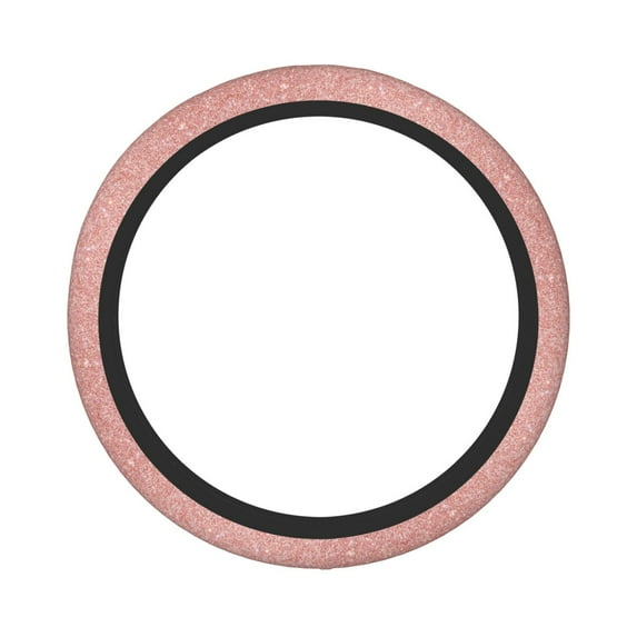Fotbe Rose Gold Pink Glitter Steering Wheel Cover Universal 15 in Car Accessories for Men Women,Steering Wheel Protector Comfortable Protective Case for SUV Sedan Decor