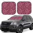 thumbnail image 1 of Fotbe Rose Leopard Print 2-Piece Car Windshield Sun Shade | Sun Blocker for Car Windshield | Foldable Automotive Interior Accessories for Sun Protection-Large, 1 of 7