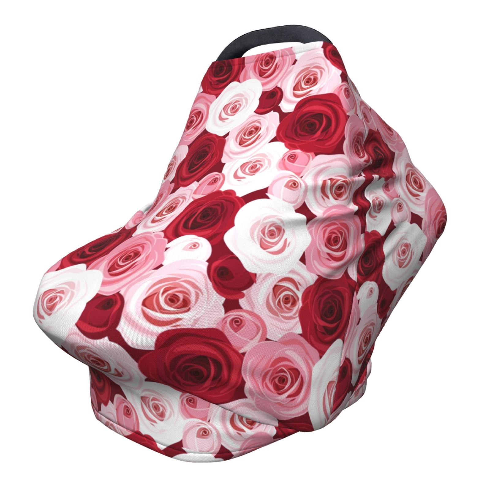 Fotbe Rose Pattern Car Seat Covers for Babies, Nursing Breastfeeding Cover Carseat Canopy, Soft Stretchy Carrier Cover