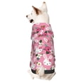 thumbnail image 1 of Fotbe Rose Rabbit Print Small Dog Sweater Hoodies Pet Grey Hooded Soft Fleece Sweatshirts with Pocket Fall Winter Puppy Cat Sweaters Warm Clothes-Medium, 1 of 7