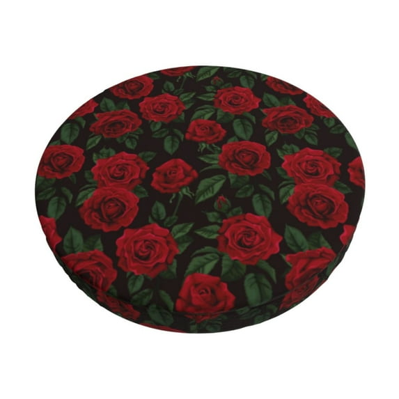 Fotbe Rose Stool Covers Round,Waterproof Round Bar Stool Covers Bar Chair Covers Washable Stool Cushion Slipcover for 12-14 Inch Chair-12 inch