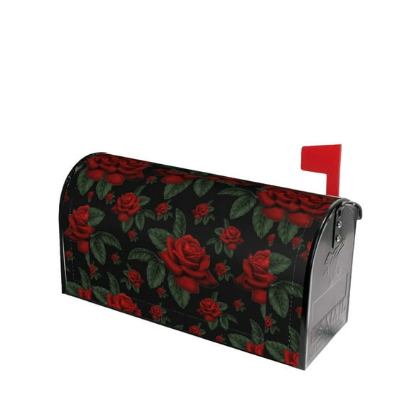 Fotbe Roses Mailbox Covers Post Letter Box Cover Garden Decor Standard Size-25.5x21 in