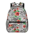 thumbnail image 1 of Fotbe Roses Mixed Zebra 1 Pattern Casual Backpack for School, Travel, and Outdoor Activities - Durable, Lightweight, and Comfortable, 1 of 5