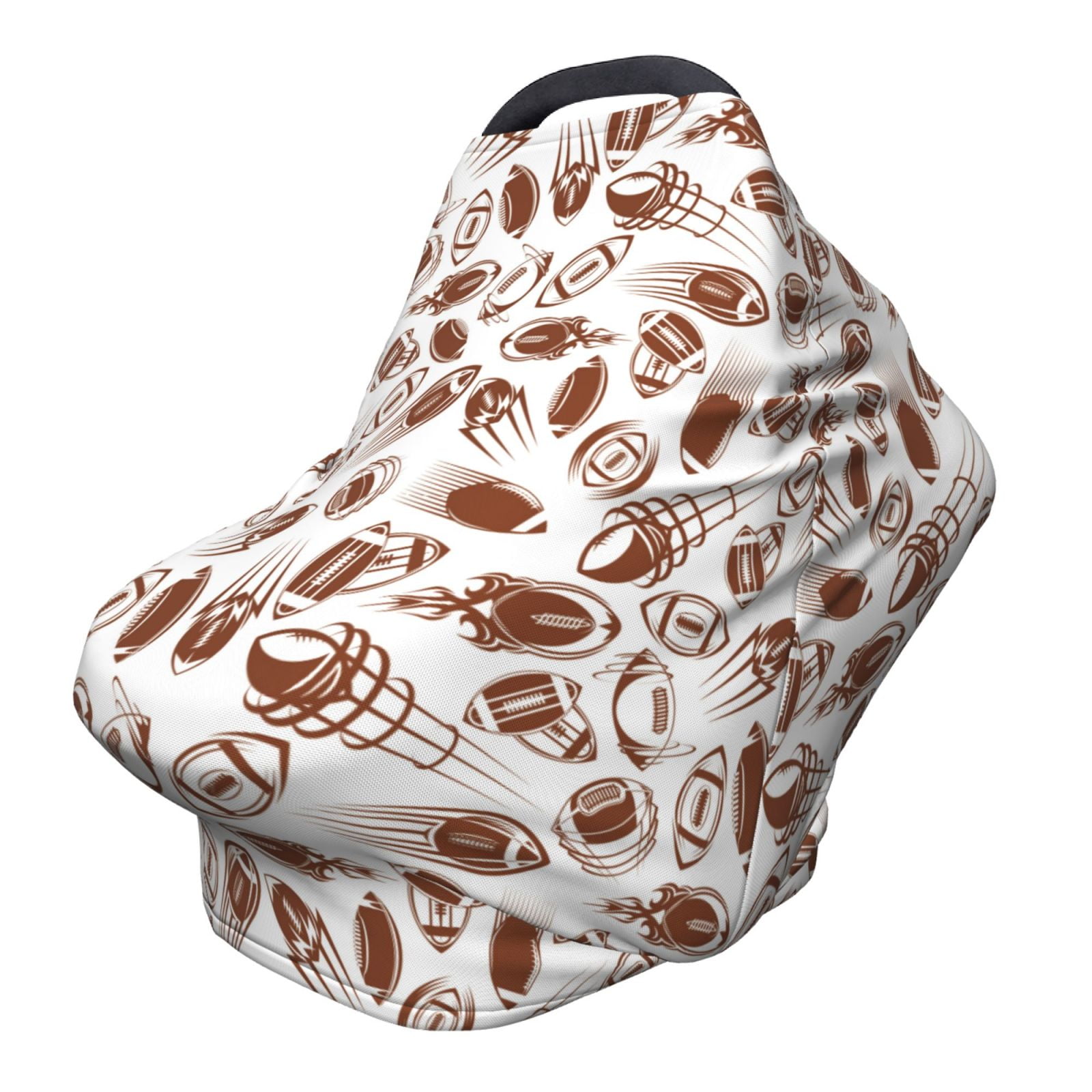 Fotbe Rugby Style Pattern Car Seat Covers for Babies, Nursing Breastfeeding Cover Infant Carseat Canopy, Soft Stretchy Carrier Cover