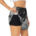 thumbnail image 1 of Fotbe Running Horse Womens High Waist Running Shorts Athletic Workout Quick Dry Shorts for Women with Pockets Gym Yoga Summer Shorts-Small, 1 of 9