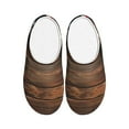 thumbnail image 1 of Fotbe Rustic American Flag Wood Pattern Women's Fuzzy Curly Fur Memory Foam Loafer Slippers Indoor Outdoor Slippers Winter Home Shoes-35/36, 1 of 7