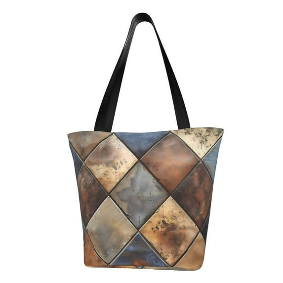 Fotbe Rustic Tile Pattern Pattern Beach Tote,Shoulder Handbag,Spacious Tote Bag,Lightweight Travel Bag,Versatile Shopping Bag