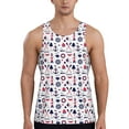 thumbnail image 1 of Fotbe Sailing Marine Travel Pattern Men's Quick Dry Workout Tank Top Gym Muscle Tee Fitness Bodybuilding Sleeveless T Shirt Breathable Workout Shirt-X-Large, 1 of 9