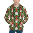 thumbnail image 1 of Fotbe Santa Claus And Gnomes Pattern Youth Pullover Hooded Sweatshirt, Boys Hoodie, Kangaroo Pocket Hoodie for Kids Girls -X-Large, 1 of 6