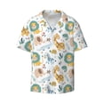 thumbnail image 1 of Fotbe Scandinavian Africa print Short Sleeve Button Down Shirts for Men Casual Summer Beach Wrinkle Free Shirt-Small, 1 of 7