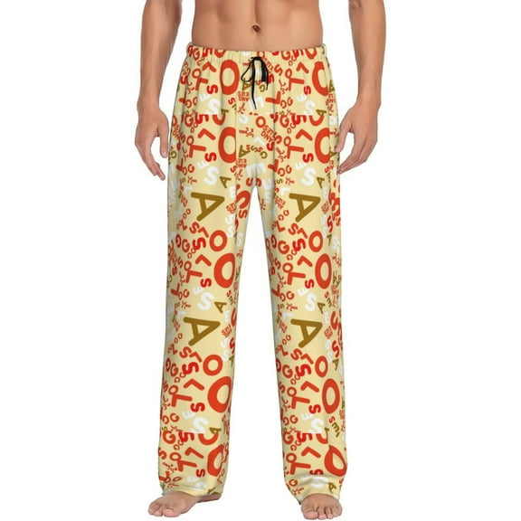 Fotbe Scandinavian Alphabet2 Men's Pajama Pants,Sleepwear Pants,Pj Bottoms Drawstring And Pockets-Medium