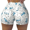thumbnail image 1 of Fotbe Scarf Bear Seamless Shorts, Womens Workout Shorts High Waist Stretch Booty Short for Gym/Yoga/Running/Biking-Large, 1 of 9