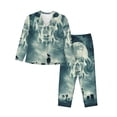 thumbnail image 1 of Fotbe Scary Moon And Clouds Pattern Long Sleeve Pajama Set for Women,Sleepwear Set,2-piece Loungewear Set,Soft PJs Comfy Nightwear with Pockets -XX-Large, 1 of 7