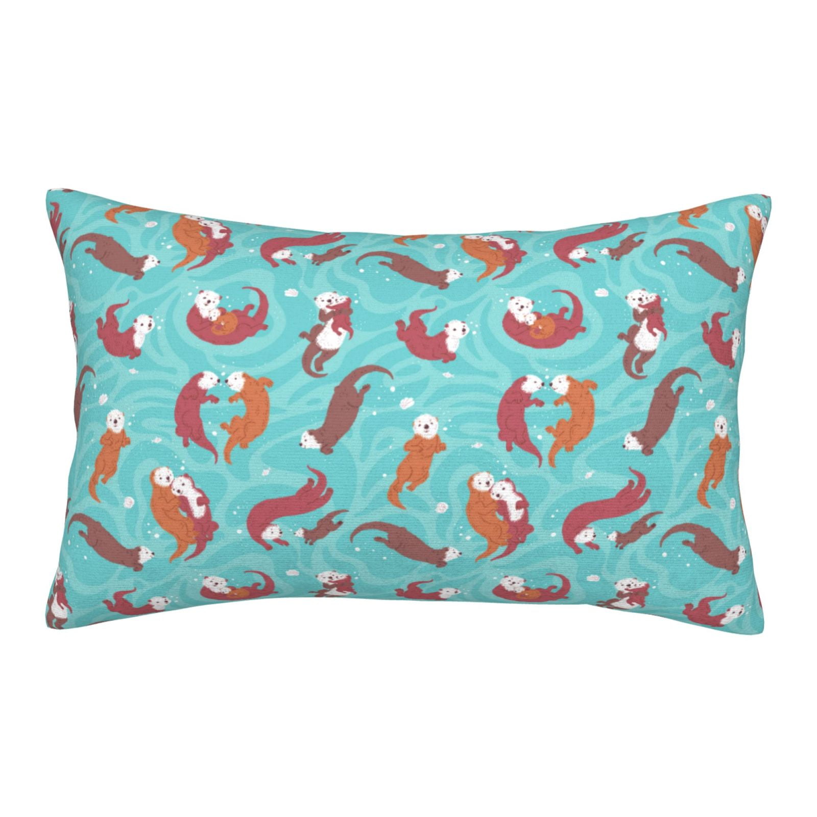 Fotbe Sea Otters Family In Blue Water Pillow Cases Envelope Closure