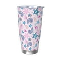thumbnail image 1 of Fotbe Sea Shells 3 Pattern 20 oz Tumbler Stainless Steel Vacuum Insulated Coffee Ice Cup Double Wall Travel Flask Leak-proof Coffee Cup-Without Straw, 1 of 8