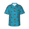 thumbnail image 1 of Fotbe Sea Turtle Hawaiian Shirt for Men Unisex Summer Beach Casual Short Sleeve Cotton Linen Button Down Shirts-Medium, 1 of 5