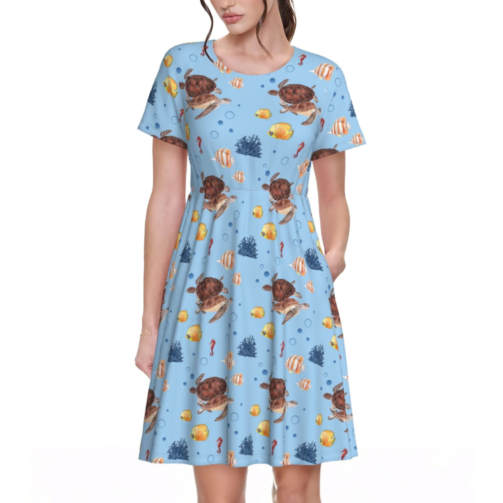 Turtle Extended Shoulder Shirt Dress. main image 1